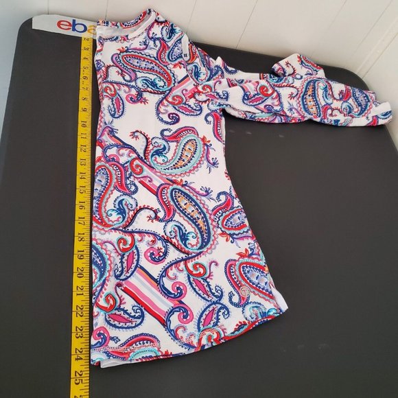 Talbots Womens Paisley Blouse Size M Petite UPF 50 Multicolor V Neck Long Sleeve - Picture 7 of 8